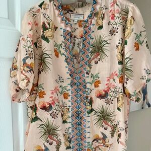 Johnny Was Embroidered Tunic Top Size M